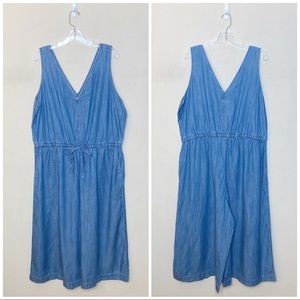 Gap Wide Leg Jumpsuit Sleeveless Tie Waist Tencel